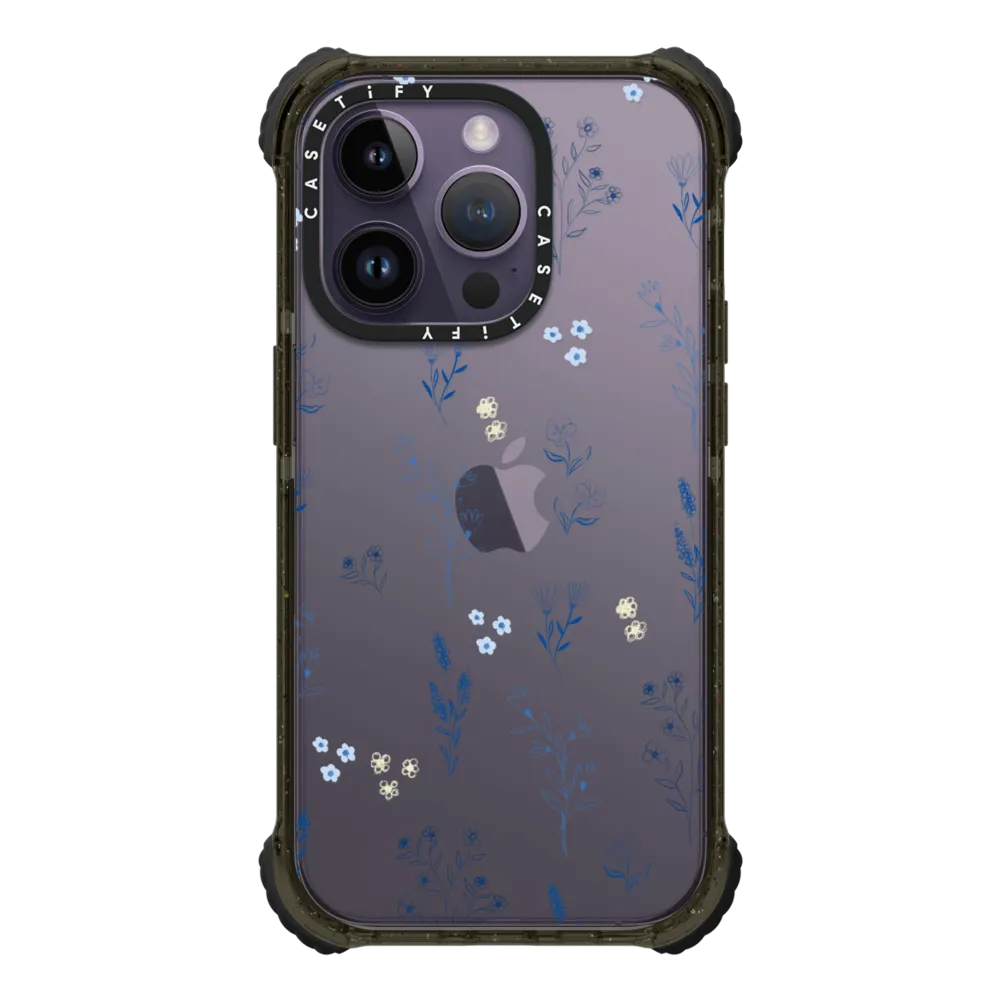 Ultra Impact iPhone 14 Pro Case - Small blue flowers