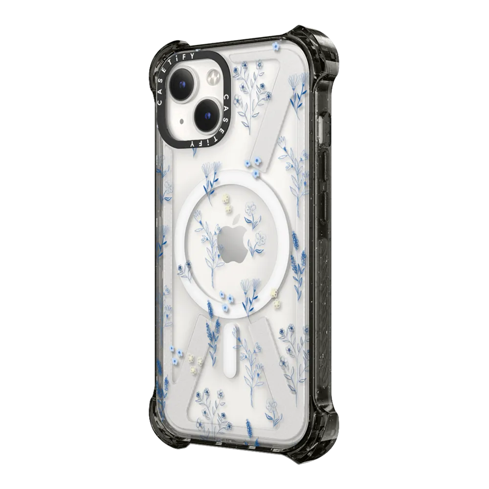 Bounce iPhone 14 Case MagSafe Compatible - Small blue flowers