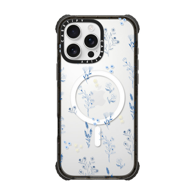 Artiisan x CASETiFY iPhone 16 Pro Max Case Black ウルトラ インパクトケース MagSafe 対応 Small blue flowers Artiisan x CASETiFY iPhone 16 Pro Max Case Black ウルトラ インパクトケース MagSafe 対応 Small blue flowers