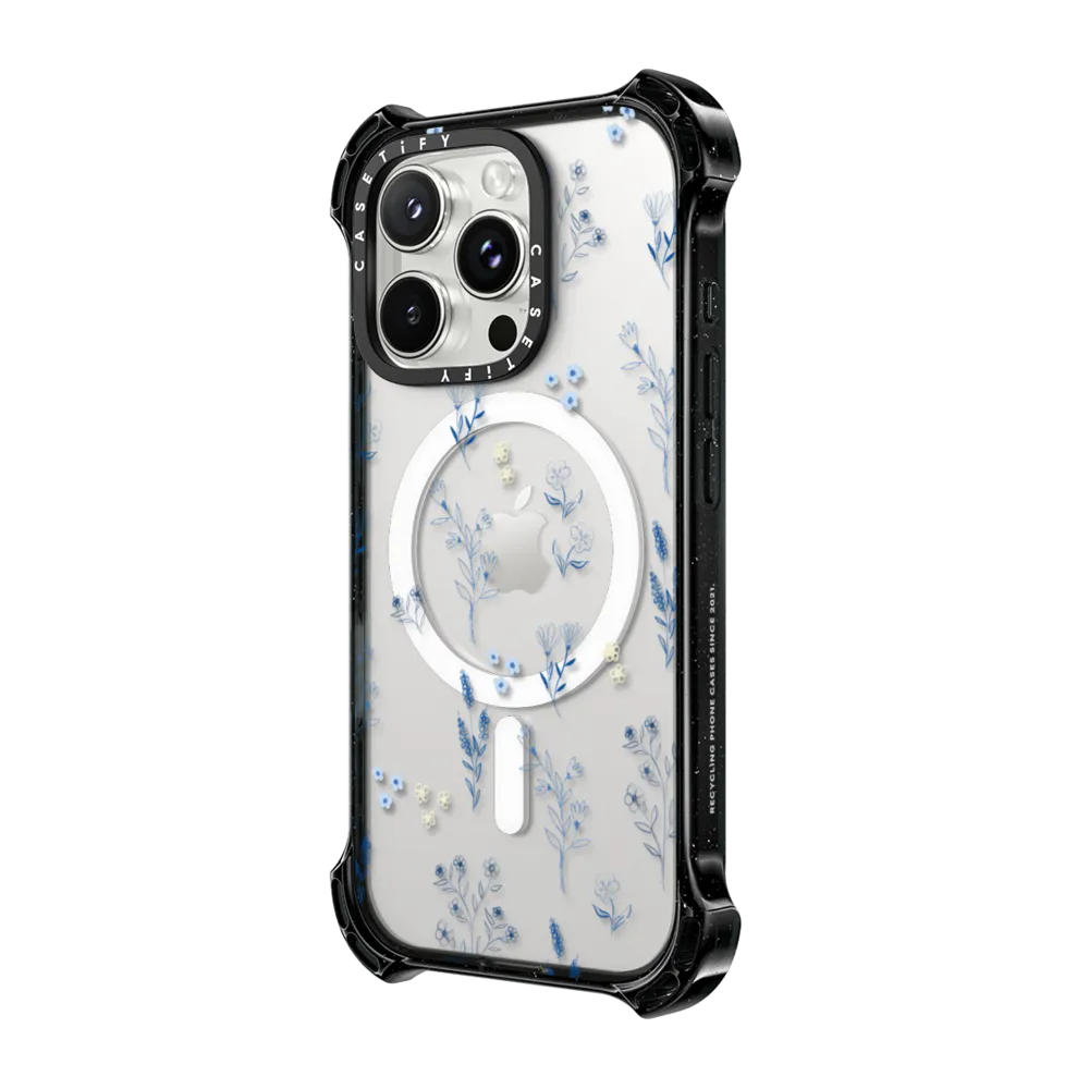 Bounce iPhone 16 Pro Max Case MagSafe Compatible - Small blue flowers
