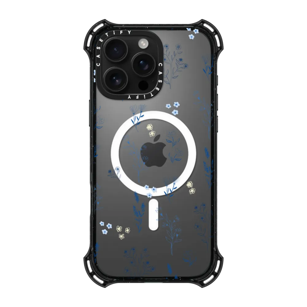 Bounce iPhone 16 Pro Max Case MagSafe Compatible - Small blue flowers