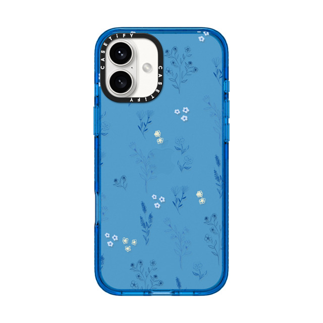 Artiisan x CASETiFY iPhone 16 Plus Case スカイブルー Impact Case Small blue flowers Artiisan x CASETiFY iPhone 16 Plus Case スカイブルー Impact Case Small blue flowers