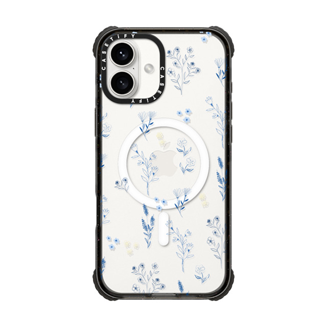 Artiisan x CASETiFY iPhone 16 Plus Case Black ウルトラ インパクトケース MagSafe 対応 Small blue flowers Artiisan x CASETiFY iPhone 16 Plus Case Black ウルトラ インパクトケース MagSafe 対応 Small blue flowers