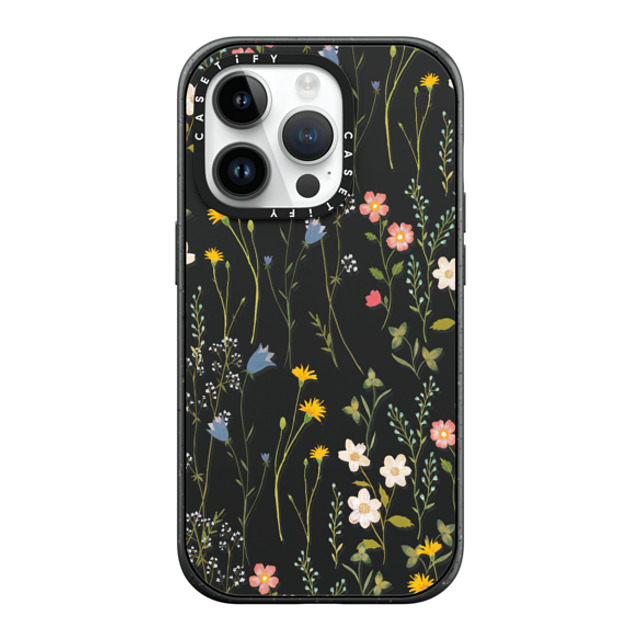 Artiisan x CASETiFY iPhone 14 Pro ケース マットブラック インパクトケース MagSafe対応 Dreamy Floral Pattern