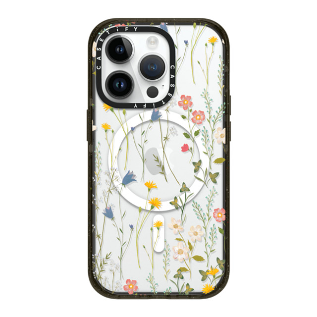 Artiisan x CASETiFY iPhone 14 Pro ケース ブラック インパクトケース MagSafe対応 Dreamy Floral Pattern