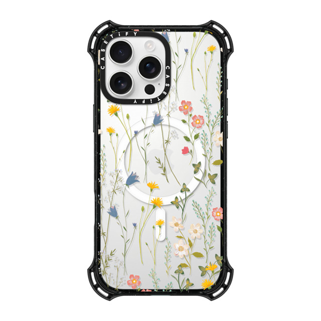 Artiisan x CASETiFY iPhone 16 Pro Max ケース ブラック バウンスケース Dreamy Floral Pattern