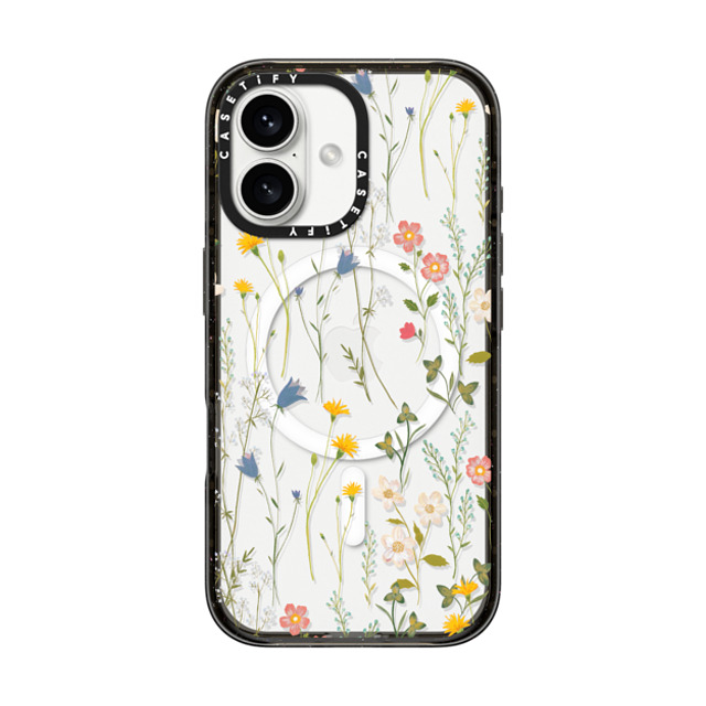 Artiisan x CASETiFY iPhone 16 ケース ブラック インパクトケース MagSafe対応 Dreamy Floral Pattern