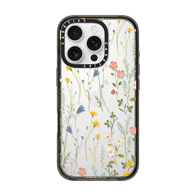 Artiisan x CASETiFY iPhone 16 Pro ケース ブラック インパクトケース Dreamy Floral Pattern