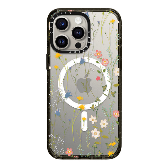 Artiisan x CASETiFY iPhone 15 Pro Max ケース ブラック インパクトケース MagSafe対応 Dreamy Floral Pattern