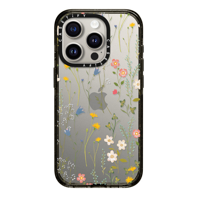 Artiisan x CASETiFY iPhone 15 Pro ケース ブラック インパクトケース Dreamy Floral Pattern