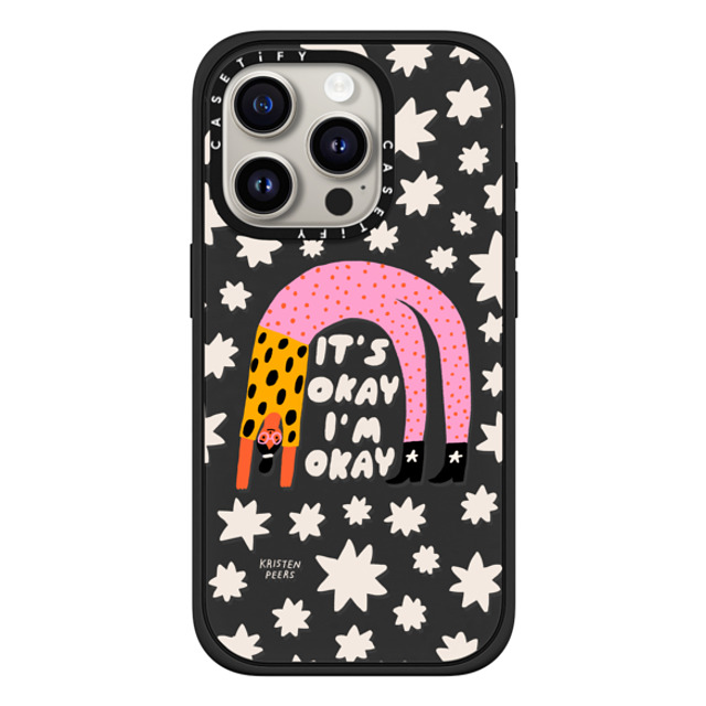 Kristen Peers x CASETiFY iPhone 15 Pro ケース Star,Cartoon マットブラック インパクトケース MagSafe対応 It's Okay, I'm Okay by Kristen Peers Back to School Kristen Peers x CASETiFY iPhone 15 Pro ケース Star,Cartoon マットブラック インパクトケース MagSafe対応 It's Okay, I'm Okay by Kristen Peers Back to School
