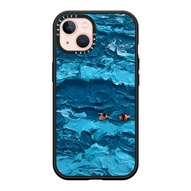 Lee Sang Won x CASETiFY iPhone 13 ケース マットブラック インパクトケース MagSafe対応 Floating People #1