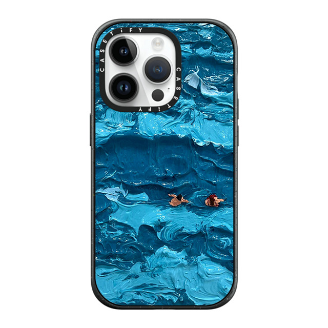 Lee Sang Won x CASETiFY iPhone 14 Pro ケース マットブラック インパクトケース MagSafe対応 Floating People #1