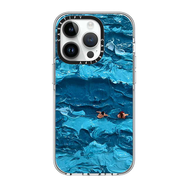 Lee Sang Won x CASETiFY iPhone 14 Pro ケース クリア クリア ケース MagSafe対応 Floating People #1