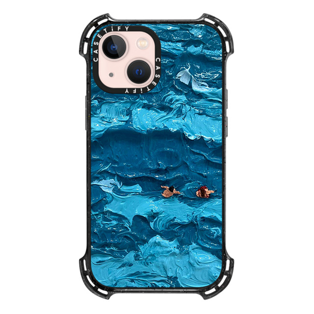 Lee Sang Won x CASETiFY iPhone 13 Mini ケース Triple Black バウンスケース Floating People #1
