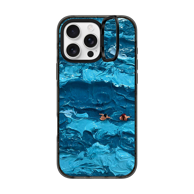 Lee Sang Won x CASETiFY iPhone 16 Pro Max ケース ブラック インパクトリングスタンドケース MagSafe対応 Floating People #1