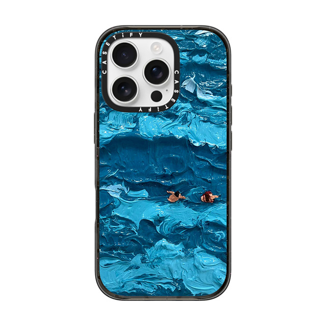 Lee Sang Won x CASETiFY iPhone 16 Pro ケース ブラック インパクトケース MagSafe対応 Floating People #1