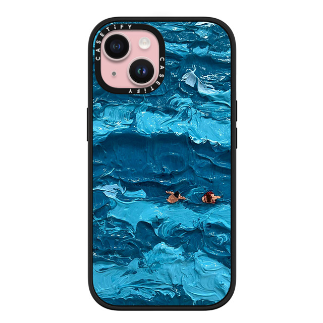 Lee Sang Won x CASETiFY iPhone 15 ケース マットブラック インパクトケース MagSafe対応 Floating People #1