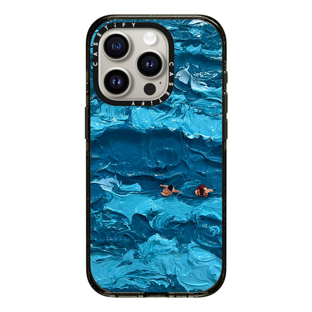 Lee Sang Won x CASETiFY iPhone 15 Pro ケース ブラック インパクトケース MagSafe対応 Floating People #1