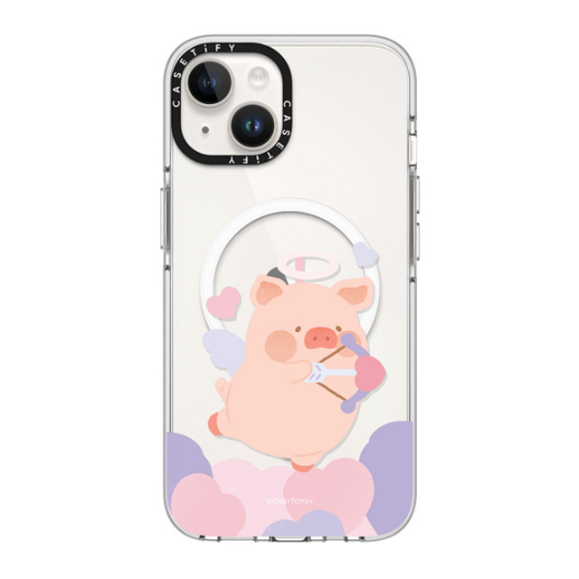 Lulu the Piggy x CASETiFY iPhone 14 Case Clear Clear Case MagSafe Compatible LuLu The Piggy Love Cupid Case Lulu the Piggy x CASETiFY iPhone 14 Case Clear Clear Case MagSafe Compatible LuLu The Piggy Love Cupid Case