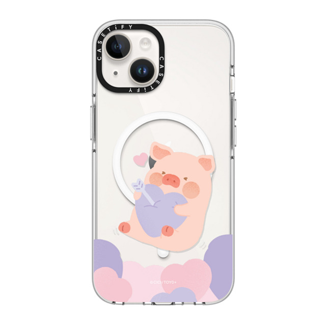 Lulu the Piggy x CASETiFY iPhone 14 Case Clear Clear Case MagSafe Compatible LuLu the Piggy Lovestruck Case Lulu the Piggy x CASETiFY iPhone 14 Case Clear Clear Case MagSafe Compatible LuLu the Piggy Lovestruck Case