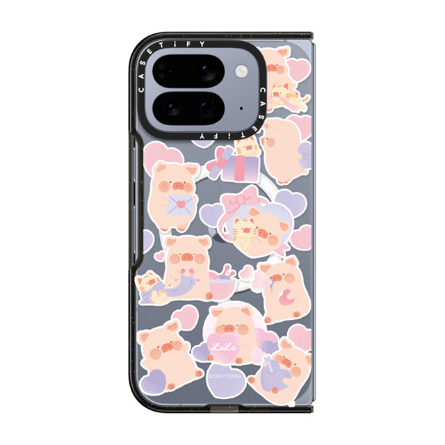 Lulu the Piggy x CASETiFY Pixel 10 Pro Fold ケース ブラック Impact Magnetic Case LuLu The Piggy Sticker Case Lulu the Piggy x CASETiFY Pixel 10 Pro Fold ケース ブラック Impact Magnetic Case LuLu The Piggy Sticker Case
