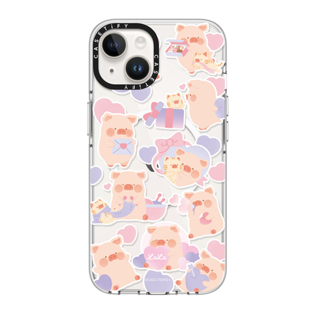Lulu the Piggy x CASETiFY iPhone 14 Case Clear Clear Case MagSafe Compatible LuLu The Piggy Sticker Case Lulu the Piggy x CASETiFY iPhone 14 Case Clear Clear Case MagSafe Compatible LuLu The Piggy Sticker Case
