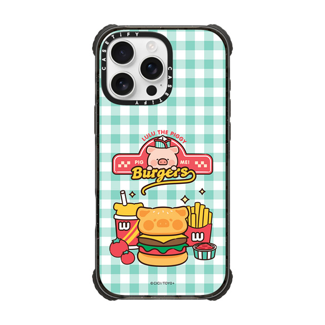 Lulu the Piggy x CASETiFY iPhone 16 Pro Max ケース Checkered,Animal ブラック ウルトラ インパクトケース MagSafe 対応 TODAY'S SPECIAL BURGERS BY LULU THE PIGGY Father's Day Lulu the Piggy x CASETiFY iPhone 16 Pro Max ケース Checkered,Animal ブラック ウルトラ インパクトケース MagSafe 対応 TODAY'S SPECIAL BURGERS BY LULU THE PIGGY Father's Day