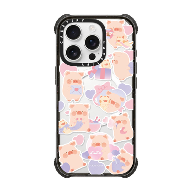 Lulu the Piggy x CASETiFY iPhone 16 Pro Case Black ウルトラ インパクトケース MagSafe 対応 LuLu The Piggy Sticker Case Lulu the Piggy x CASETiFY iPhone 16 Pro Case Black ウルトラ インパクトケース MagSafe 対応 LuLu The Piggy Sticker Case