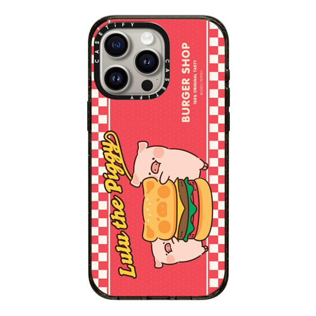 Lulu the Piggy x CASETiFY iPhone 15 Pro Max Case Checkered,Animal Black Impact Case MagSafe Compatible LET'S EAT BURGERS TOGETHER BY LULU THE PIGGY Mother's Day Lulu the Piggy x CASETiFY iPhone 15 Pro Max Case Checkered,Animal Black Impact Case MagSafe Compatible LET'S EAT BURGERS TOGETHER BY LULU THE PIGGY Mother's Day