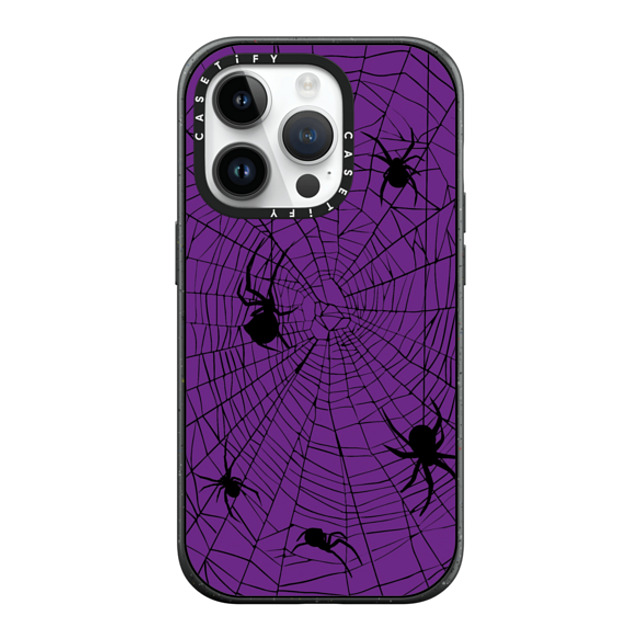 CASETiFY iPhone 14 Pro ケース マットブラック インパクトケース MagSafe対応 Spider Webs lara torrance