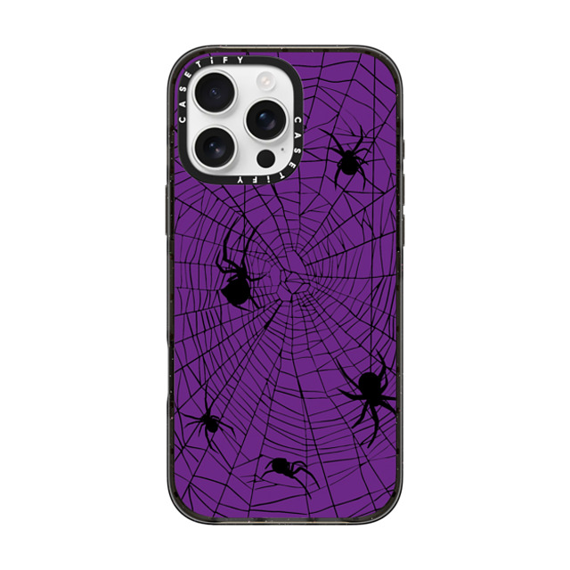 CASETiFY iPhone 16 Pro Max ケース ブラック インパクトケース MagSafe対応 Spider Webs lara torrance