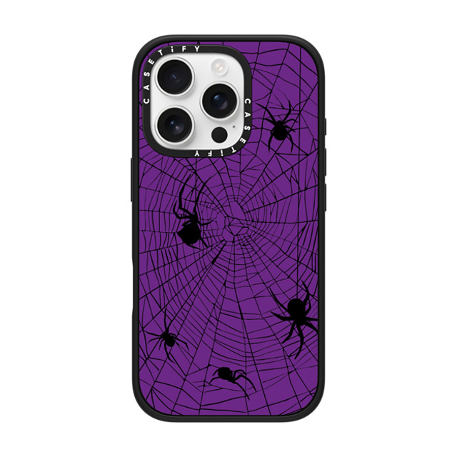 CASETiFY iPhone 16 Pro ケース マットブラック インパクトケース MagSafe対応 Spider Webs lara torrance