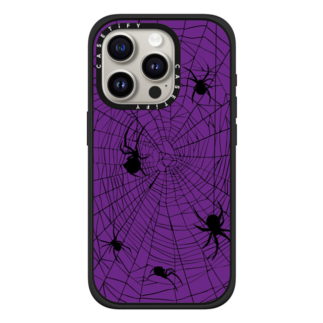 CASETiFY iPhone 15 Pro ケース マットブラック インパクトケース MagSafe対応 Spider Webs lara torrance