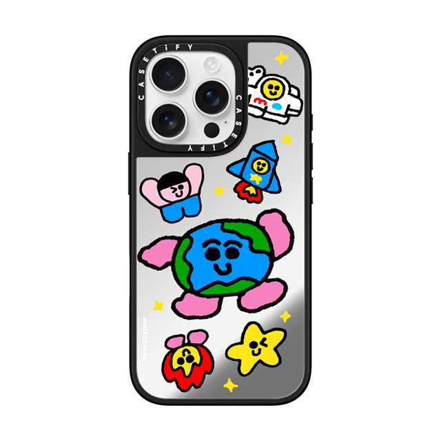 Maitoparta x CASETiFY iPhone 16 Pro ケース Cartoon Silver on Black ミラーケース MagSafe対応 SPACE Father's Day Maitoparta x CASETiFY iPhone 16 Pro ケース Cartoon Silver on Black ミラーケース MagSafe対応 SPACE Father's Day