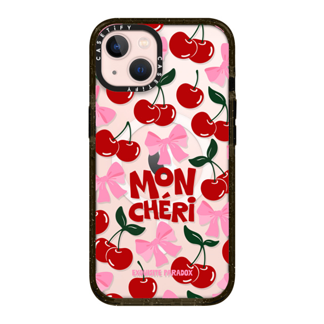 The Exquisite Paradox x CASETiFY iPhone 13 ケース ブラック インパクトケース MagSafe対応 Mon Cheri Cherries