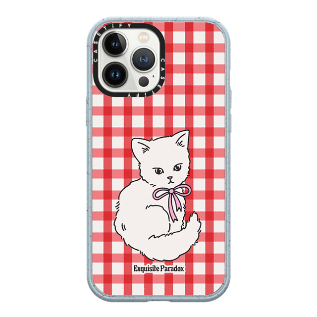 The Exquisite Paradox x CASETiFY iPhone 13 Pro Max ケース Matte Vapor Blue インパクトケース Kitten Ribbon