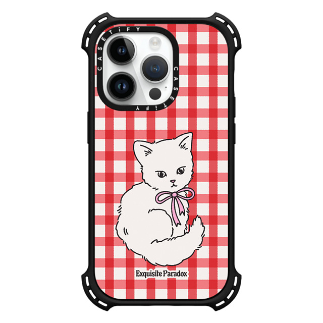 The Exquisite Paradox x CASETiFY iPhone 14 Pro ケース マットブラック バウンスケース Kitten Ribbon