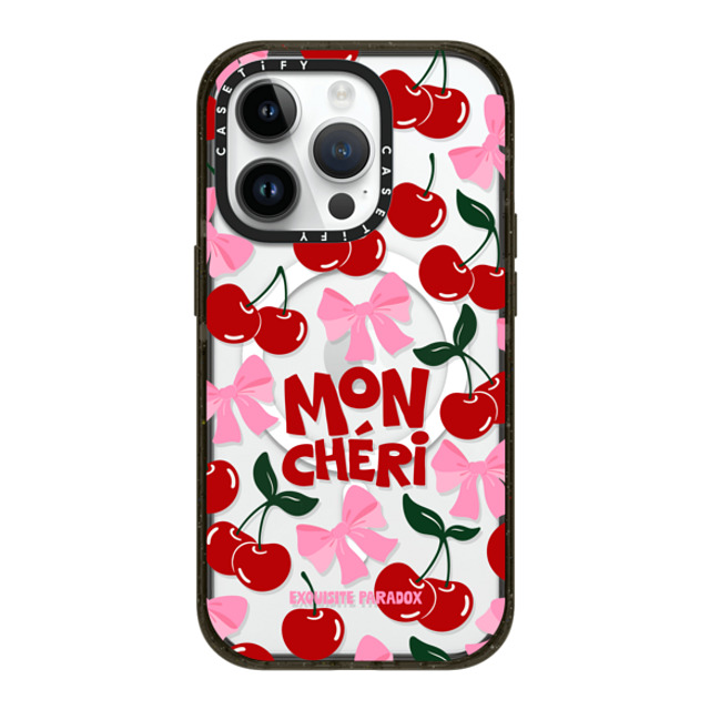 The Exquisite Paradox x CASETiFY iPhone 14 Pro ケース ブラック インパクトケース MagSafe対応 Mon Cheri Cherries