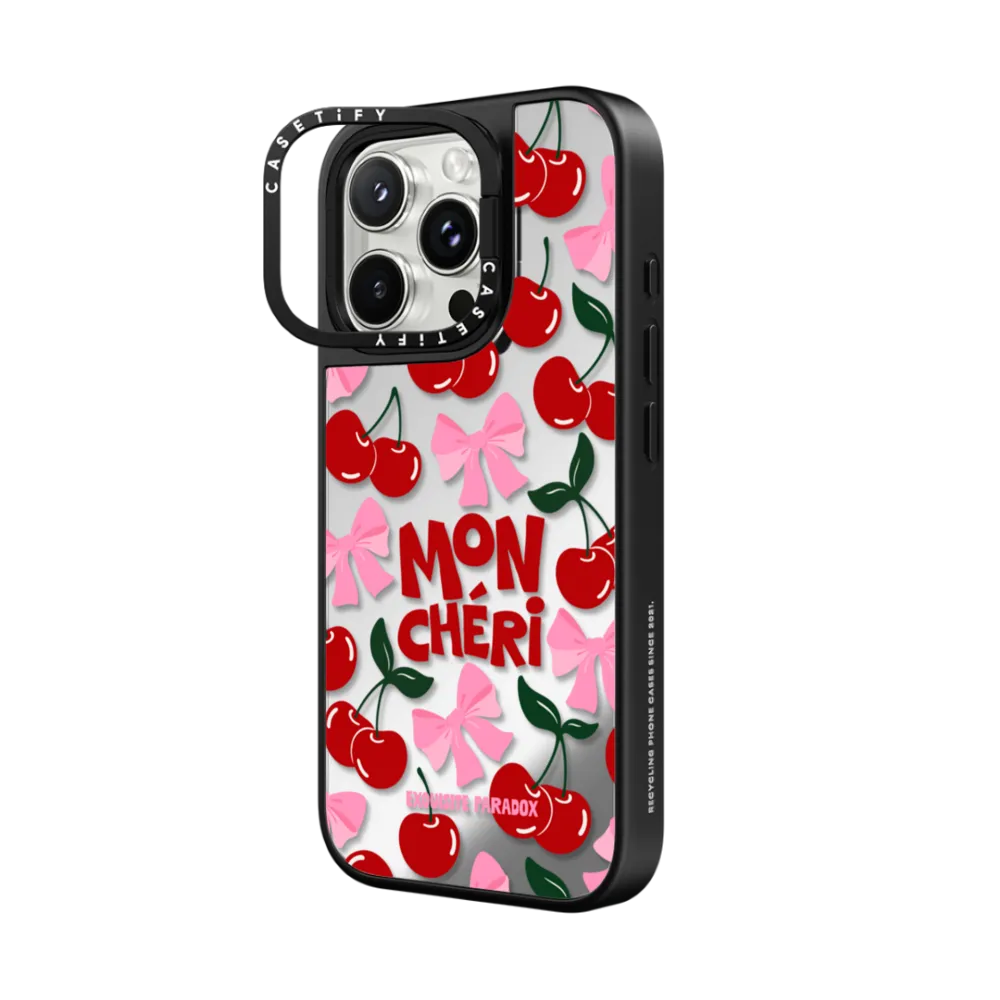 맥세이프 호환 미러 링 스탠드 케이스 - Mon Cheri Cherries