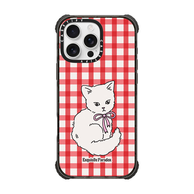 The Exquisite Paradox x CASETiFY iPhone 16 Pro Max ケース Checkered,Animal ブラック ウルトラ インパクトケース MagSafe 対応 Kitten Ribbon Father's Day The Exquisite Paradox x CASETiFY iPhone 16 Pro Max ケース Checkered,Animal ブラック ウルトラ インパクトケース MagSafe 対応 Kitten Ribbon Father's Day