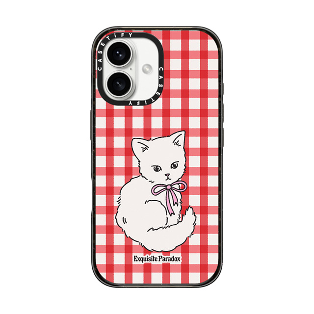 The Exquisite Paradox x CASETiFY iPhone 16 ケース ブラック インパクトケース Kitten Ribbon