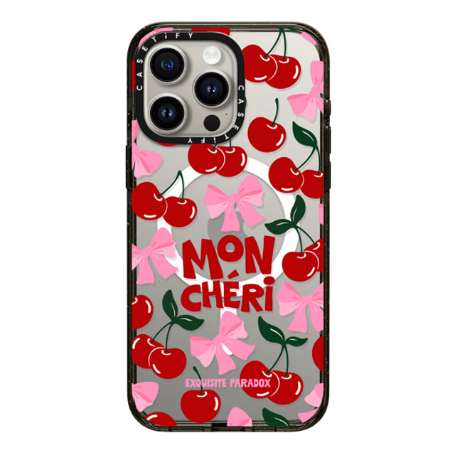 The Exquisite Paradox x CASETiFY iPhone 15 Pro Max ケース ブラック インパクトケース MagSafe対応 Mon Cheri Cherries