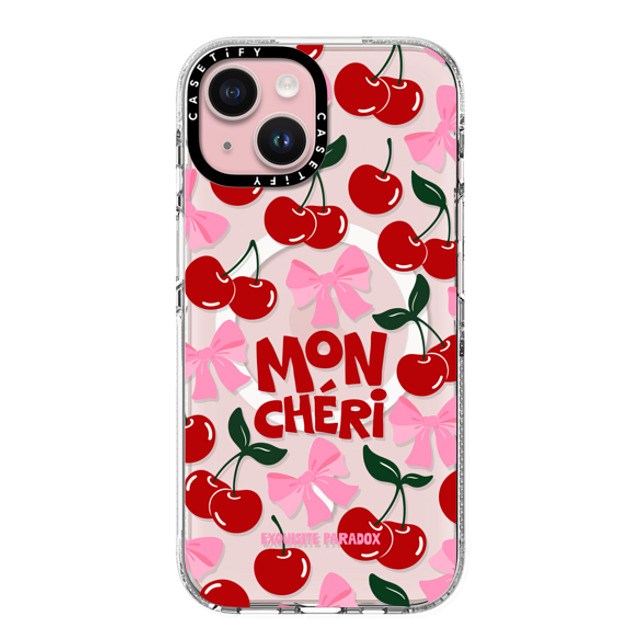 The Exquisite Paradox x CASETiFY iPhone 15 ケース クリア クリア ケース MagSafe対応 Mon Cheri Cherries