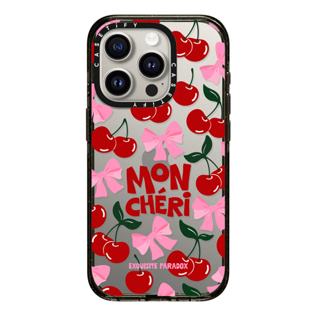 The Exquisite Paradox x CASETiFY iPhone 15 Pro ケース ブラック インパクトケース Mon Cheri Cherries