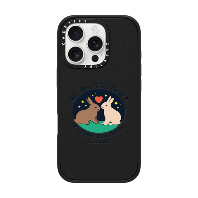 The Exquisite Paradox x CASETiFY iPhone 16 Pro ケース マットブラック インパクトケース MagSafe対応 Best Bunnies by Exquisite Paradox