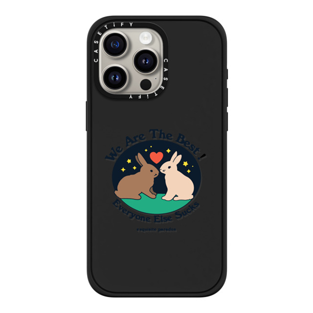 The Exquisite Paradox x CASETiFY iPhone 15 Pro Max ケース マットブラック インパクトケース MagSafe対応 Best Bunnies by Exquisite Paradox