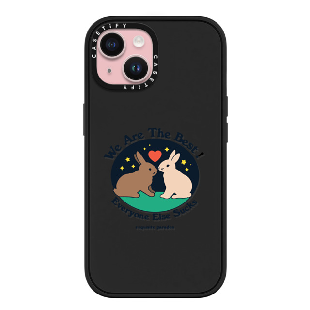 The Exquisite Paradox x CASETiFY iPhone 15 ケース マットブラック インパクトケース MagSafe対応 Best Bunnies by Exquisite Paradox