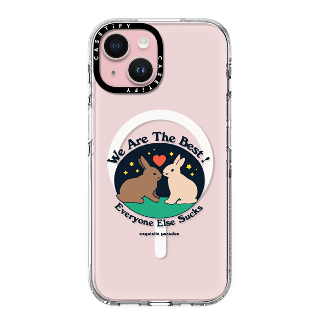 The Exquisite Paradox x CASETiFY iPhone 15 ケース クリア クリア ケース MagSafe対応 Best Bunnies by Exquisite Paradox