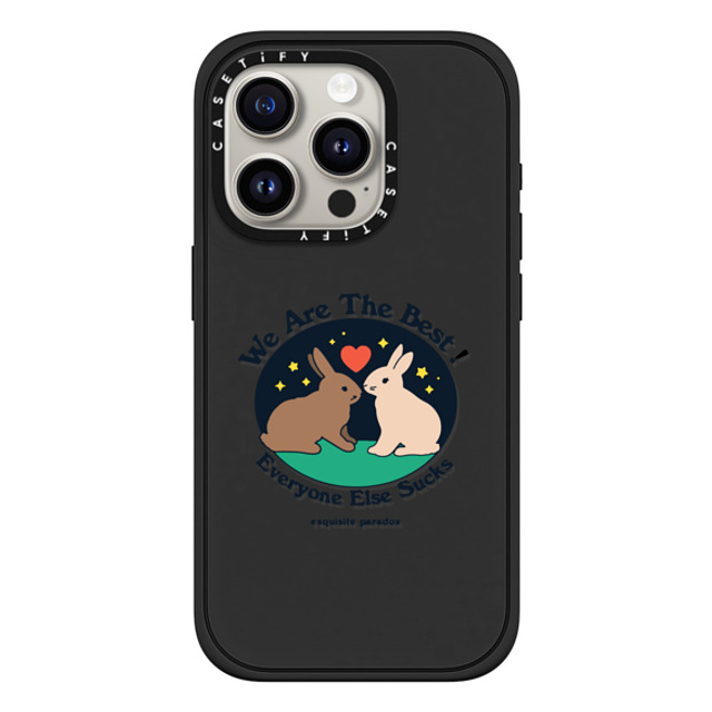 The Exquisite Paradox x CASETiFY iPhone 15 Pro ケース マットブラック インパクトケース MagSafe対応 Best Bunnies by Exquisite Paradox